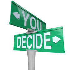 A street sign with two arrows pointing in different directions, labeled 'YOU' on one side and 'DECIDE' on the other, symbolizing choice and decision-making.